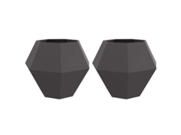 Conjunto 2 Vaso De Exterior Vidaxl Preto Aço (100 X 100 X 80 Cm)