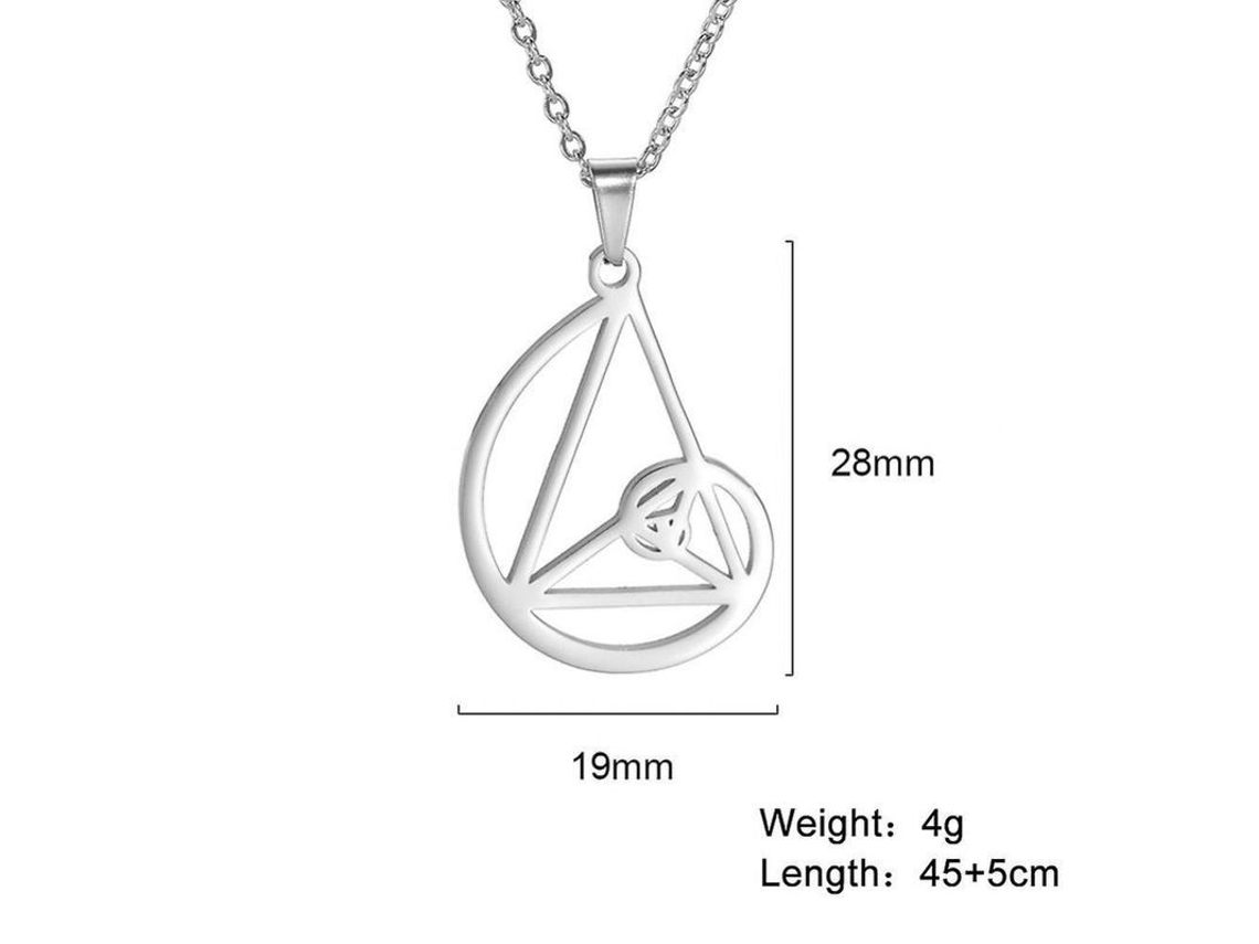2026-colgante De Espiral De Fibonacci Triángulo Proporción Áurea Geometría Acero Inoxidable Collar Choker Mujer Joyería Elq 45-50cm Cor Acero B