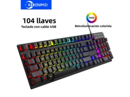 Teclado Gamer Rgb De 104 Teclas (com Rgb), Com Sensação Mecânica, Inclui Teclado Com Fio Para Windows.