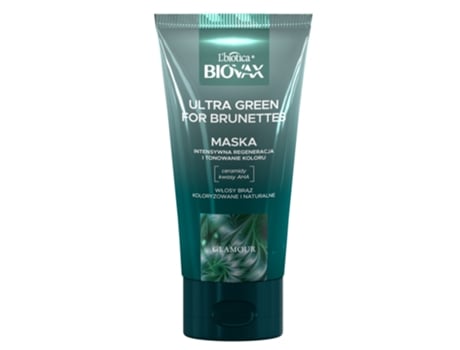 Máscara Capilar Biovax Glamour Ultra Green Para Morenas, 150ml