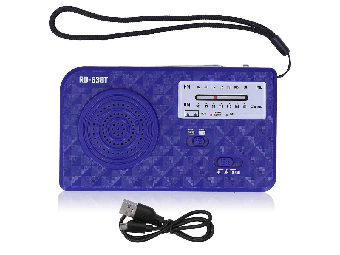 Rádio De Manivela Solar, Lanterna Multifuncional Para Acampamento, Carregamento Usb, Rádio De Emergência, Azul Olysi Shop
