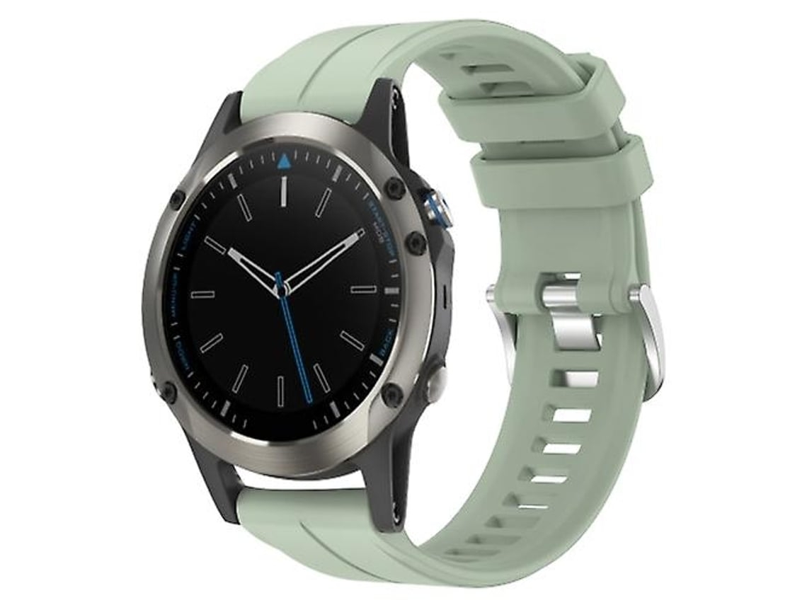 Lurelia Pulseira De Relógio Garmin Quatix 5 Safira 22 Mm Em Silicone Verde Claro