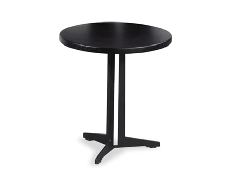 Mesa Auxiliar Redonda PÄRUMM Oslo 45X45 Cm de Madeira e Black Metal