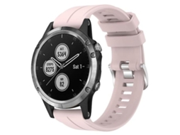 Pulseira De Relógio Lurelia Para Garmin Fenix 5 Plus 22 Mm Silicone Rosa