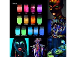 Kit de Tinta Autoiluminosa Fosforescente para Parede e Pintura Corporal 13 Cores