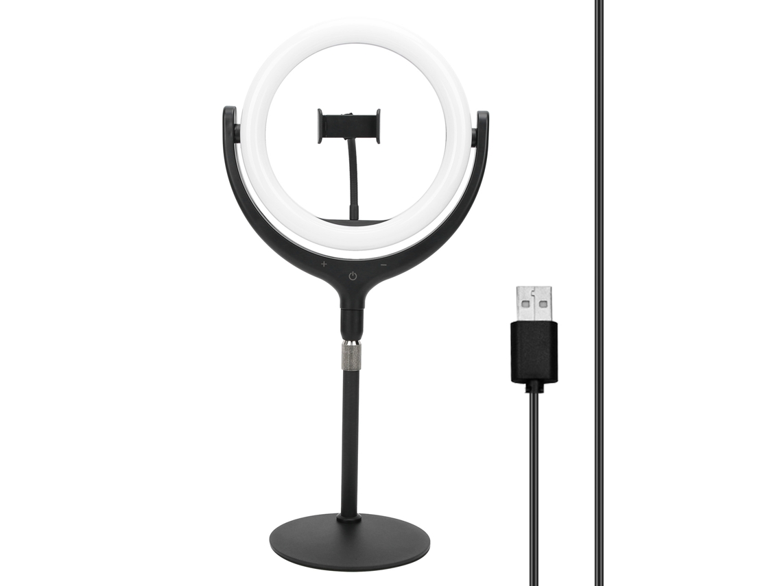 2026 luz Anular 26cm com Suporte e Clip para Telefone, Luz de Preenchimento para Vídeos e Selfies