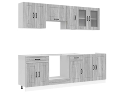 Kitchen Cabinet Set, Kitchen Cabinet Sets Vidaxl Cinzeto Madeira Processada (n/a)