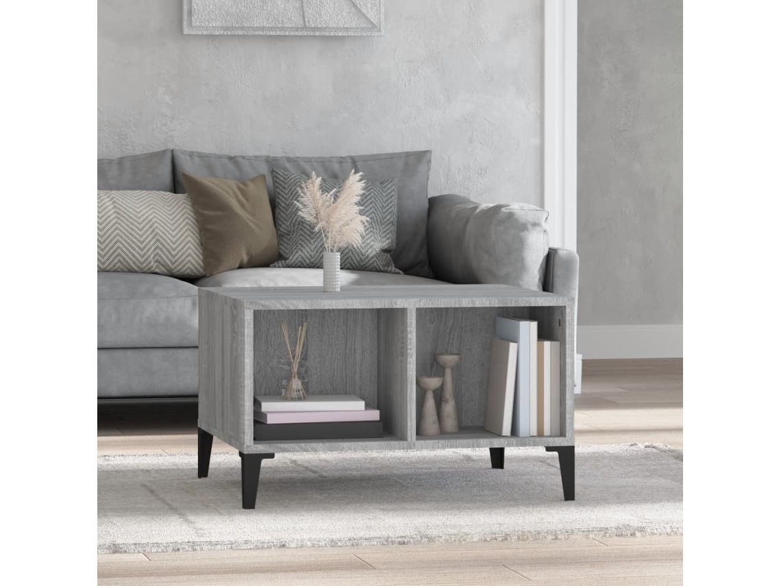 Vidaxl Mesa De Centro 60x50x36,5 Cm Derivados De Madeira Cinza Sonoma