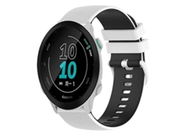 Pulseira De Relógio Lurelia Para Garmin Forerunner 158 20 Mm Xadrez Bicolor Silicone Branco Preto