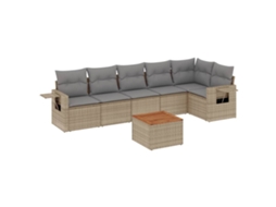 Garden Sofa Set, Garden Sofa Sets Vidaxl Bege Rattan / Vime (n/a)