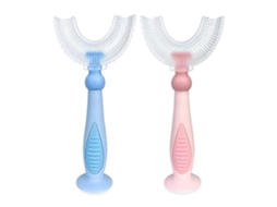 Escova de Dentes em Formato U para Bebês e Crianças, Manual Treinamento com Cabeça Silicone Ma Cio Líquido, Material S GOKOCO