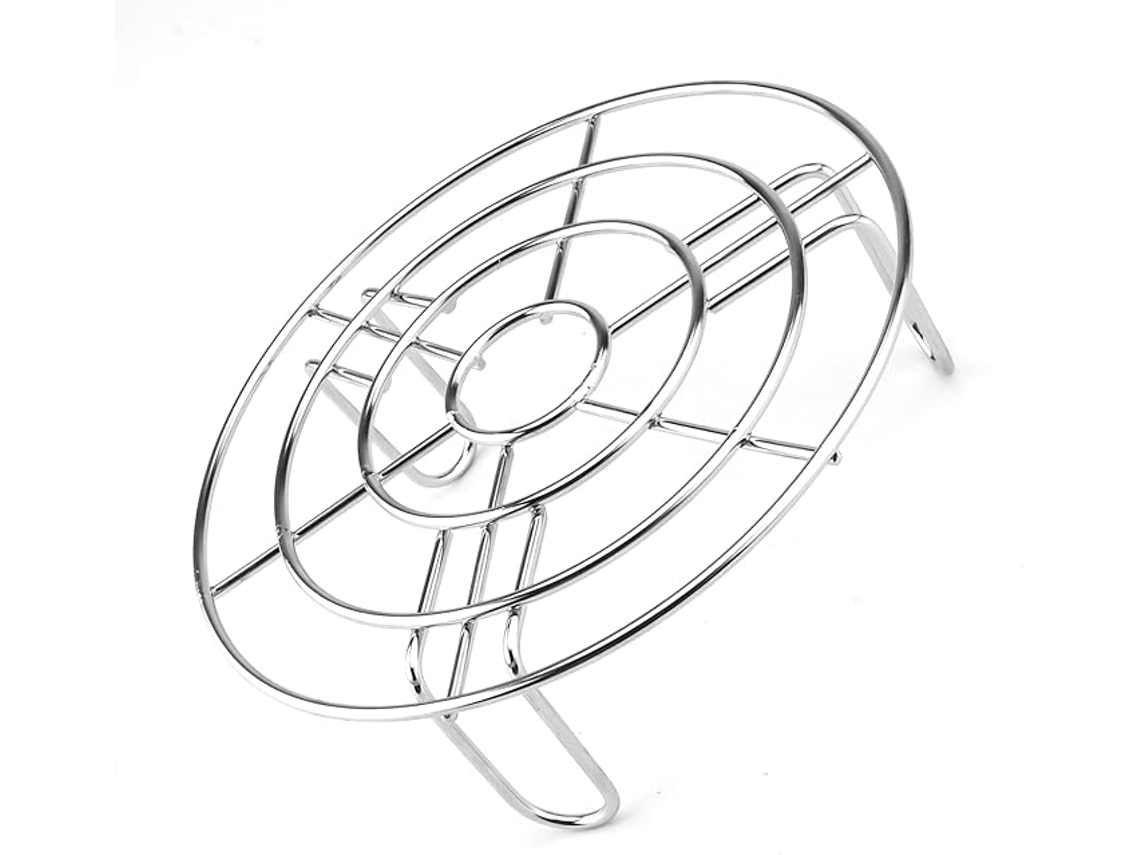 Suporte Redondo Aco Inox para Vaporizacao, Bolo e Resfriamento, para Airfryer e Assar ZYBLSSBB