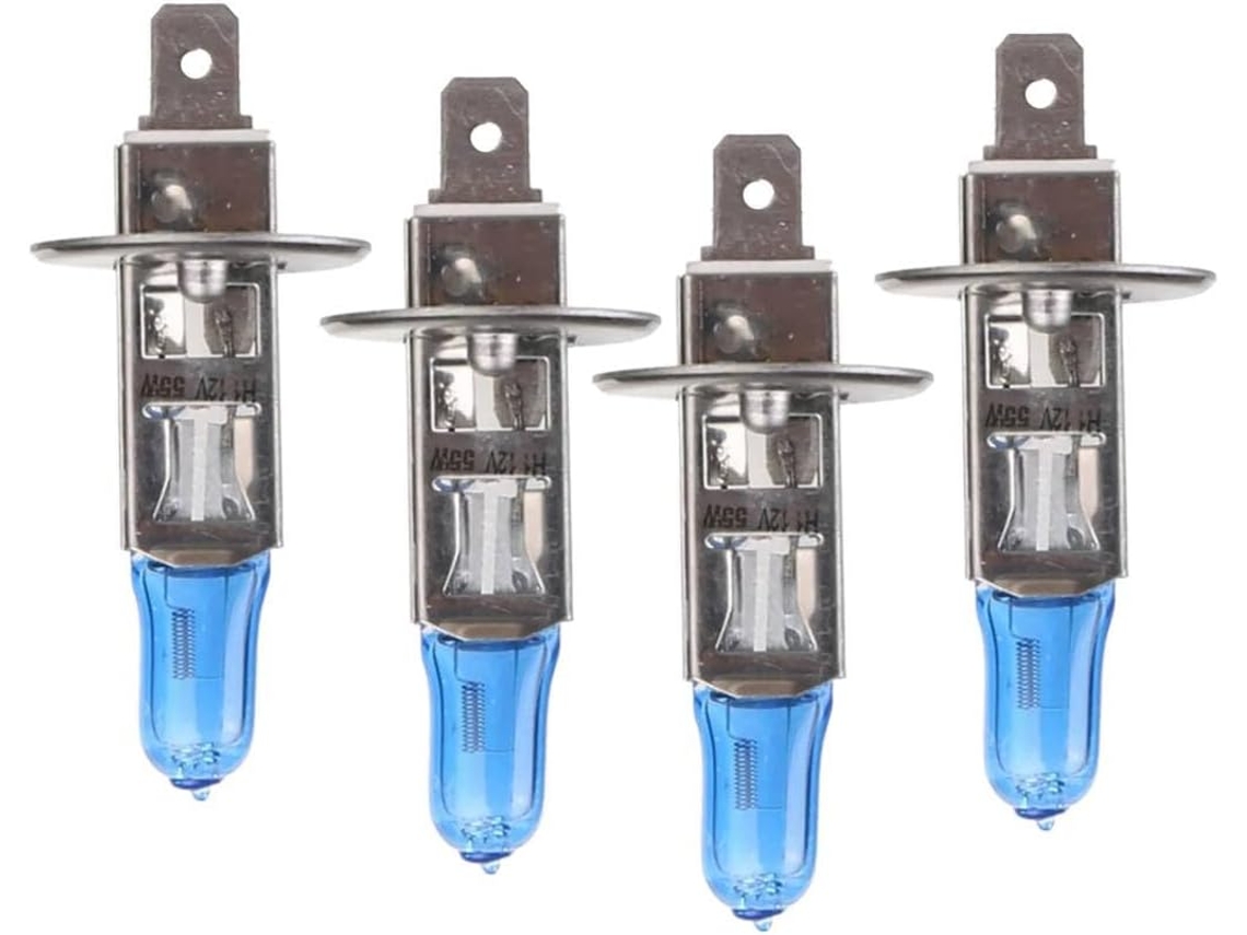 Lâmpadas Brancas Para Farol De Carro, Conjunto De 4 Peças, 5500k H1 12v 55w