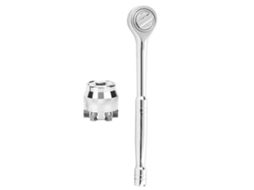 Chave De Socket Com Alça De Guindaste 3/8 Polegada Ferramenta Manual Aço Cromado Prata Acessório De Hardware