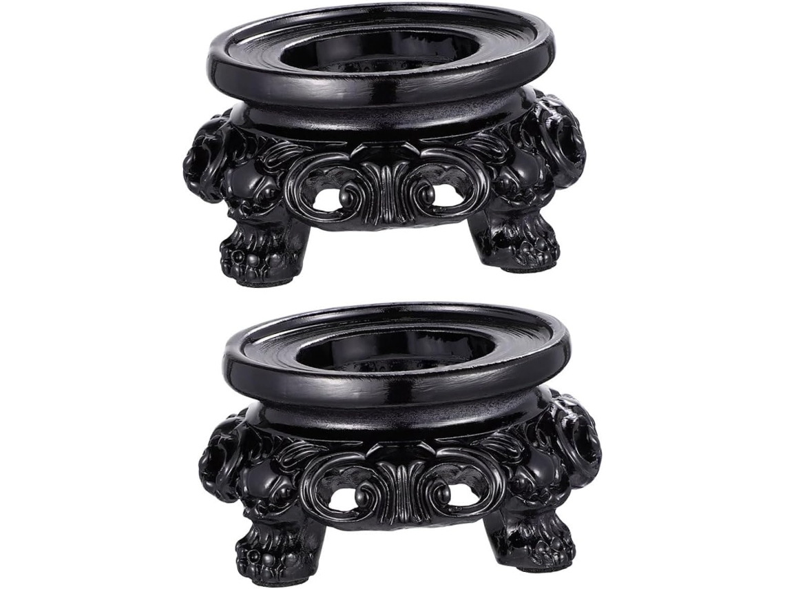 2-suportes Para Bolas De Cristal Em Resina Preta, Base Esférica Oca De 3-polegadas, Suporte Decorativo Estável Para