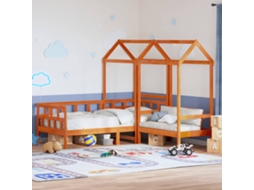Conj. Sofá-cama Com Telhado 90x200 Cm Pinho Maciço Castanho-mel