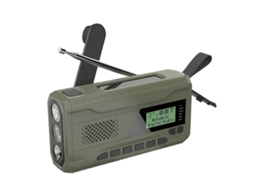 Rádio de Emergência Dab/fm com Bluetooth, Bateria Integrada de 4500mah, Receptor de Portátil com Manivela e Alimentação Solar AQUAFORGE