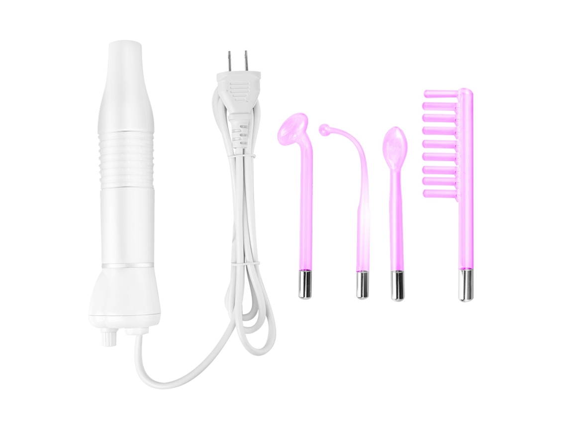 Aparelho de beleza facial com luz roxa de alta frequência