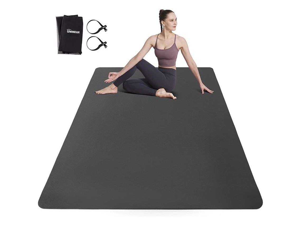 Colchoneta De Yoga Ultra Ancha 6mm Tpe Antideslizante Para Hombres Y Mujeres Gimnasio En Casa Ejercicio Fitness Pilates Meditación