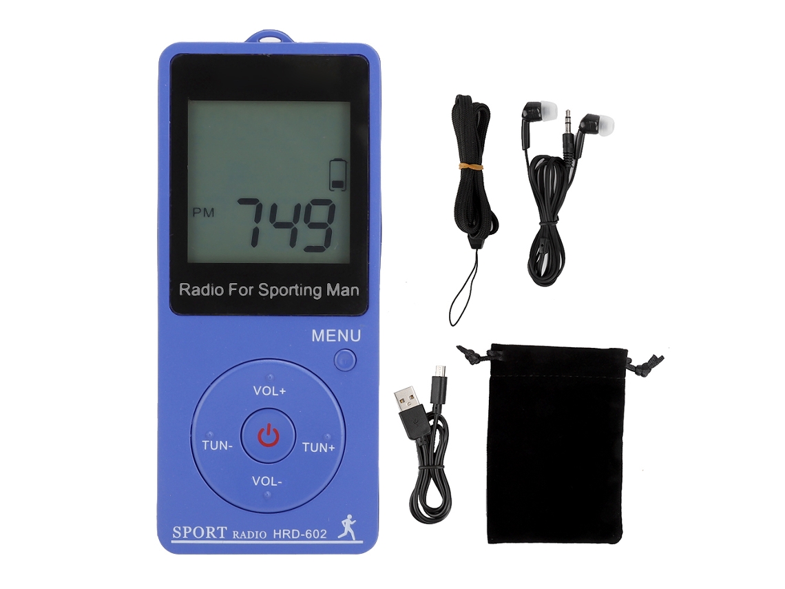 Rádio Portátil Digital Fm/am Com Display Lcd, Função De Passos E Memória De Estações Para Esportes