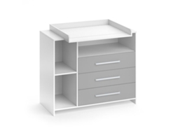 Cômoda De Fraldas Oskar 113x100cm Branco/cinza Cinza Vicco 30719