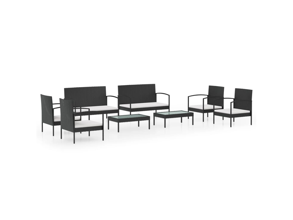Garden Lounge Set, Garden Lounge Sets Vidaxl Preto Rattan / Vime (n/a)