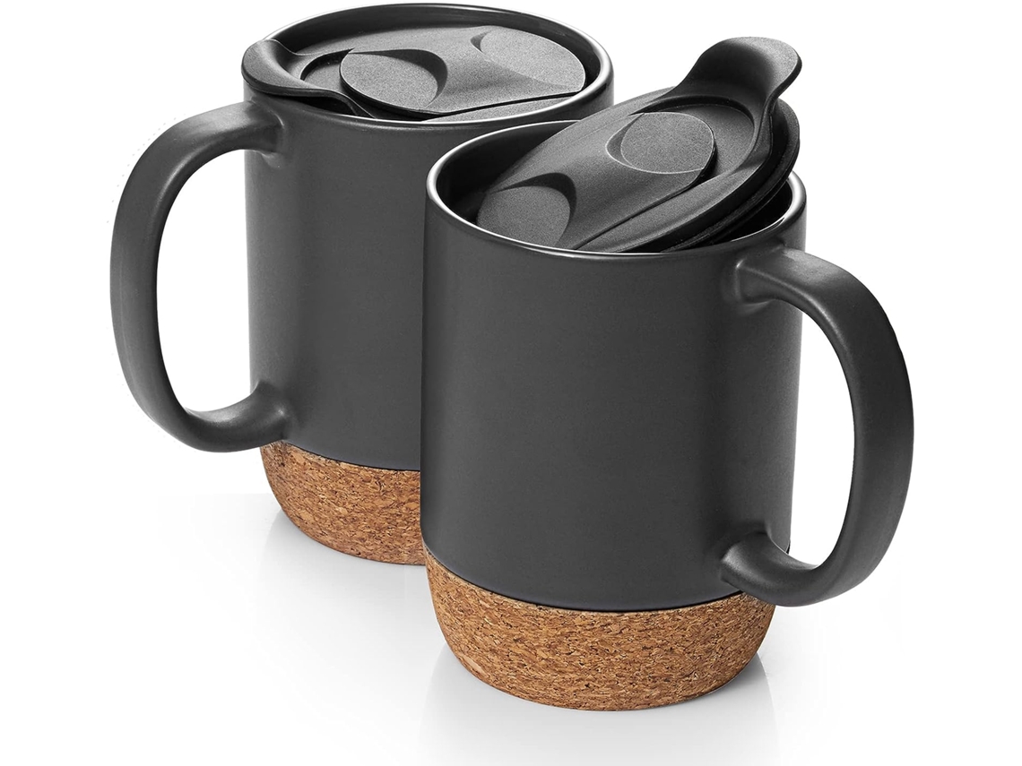 Canecas de café cinza fosco de 15 onças DOWAN