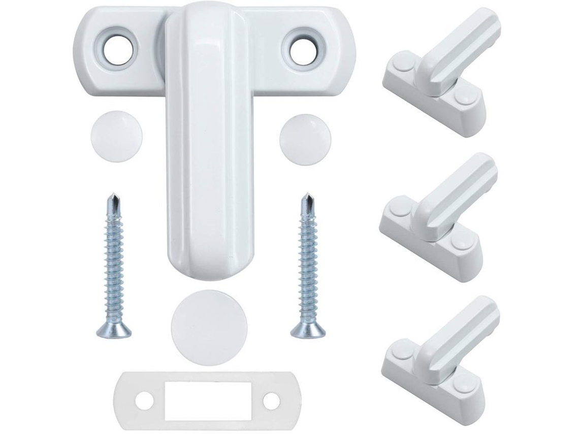 Trava De Janela De Liga De Zinco-4 Unidades Branca Segurança Residencial Para Portas Janelas Upvc/pvc