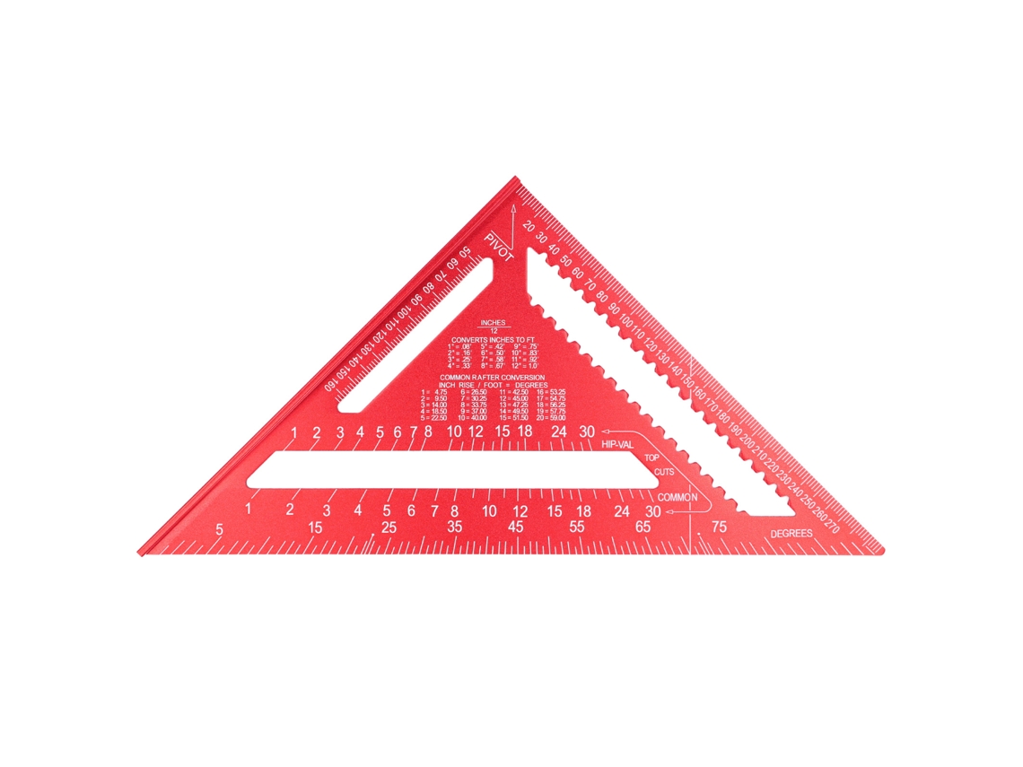 Règua Triangular de Carpinteiro 12 Polegadas 45 90 Graus Liga de Alumínio S/MARCA