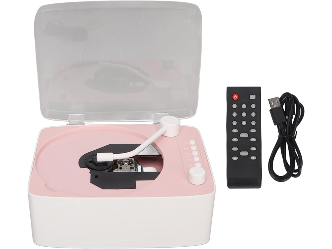 Leitor De Cd Portátil Com Bluetooth, Alto Falante Hifi Compatível Com Reprodutores De Vídeo Eletrônicos Estéreo