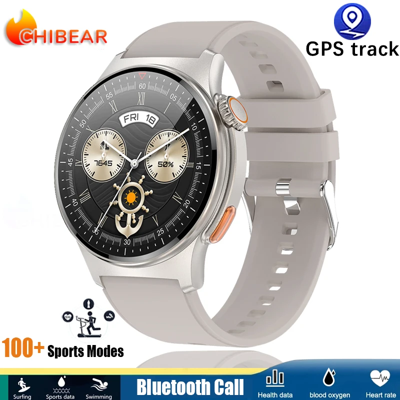 Smartwatch (silicone Cor Champanhe) Com Tela Amoled De Alta Definição Para Monitoramento De Saúde Em Android E Ios.