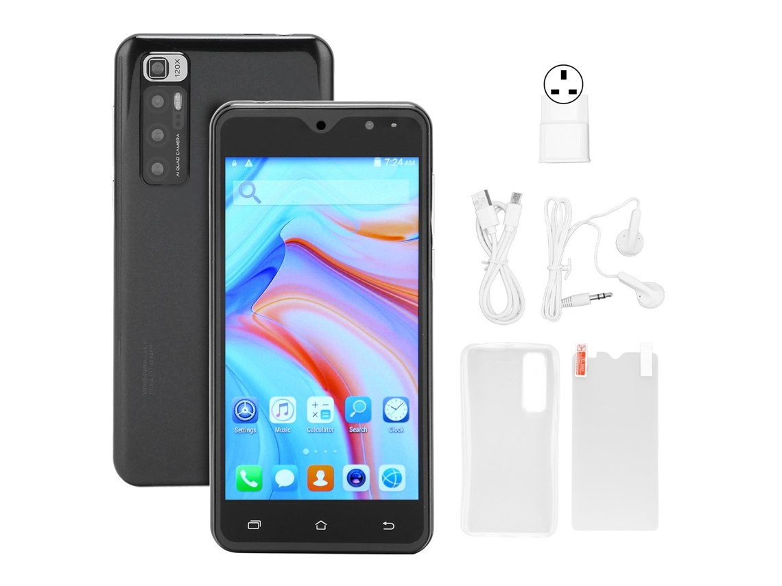 Smartphone Desbloqueado 5 Polegadas Android 11 2gb Ram 16gb Rom 4800mah Câmera 8mp 5g Wifi Plugue Uk Preto