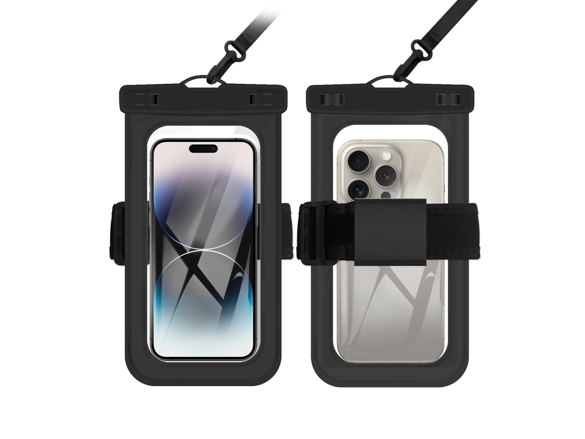 Tressino Bolsa Impermeável Para Celular Com Alça De Braço, Adequada Para Celulares De Até 7 Polegadas (preta)