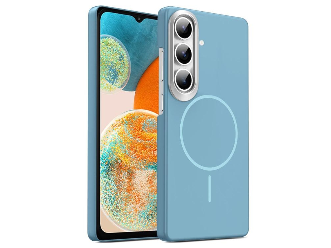 Capa Para Samsung Galaxy A24 4g Fina Circular Magsafe À Prova De Choque Dourada Em Policarbonato Azul Oceano