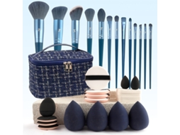 Conjunto De Pincéis De Maquiagem Azul Estilo Chanel (32 Peças) EIFSON
