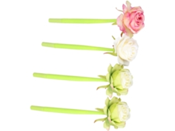 Conjunto De 4 Canetas Em Gel Plafope Com Estampa Rosas, Material