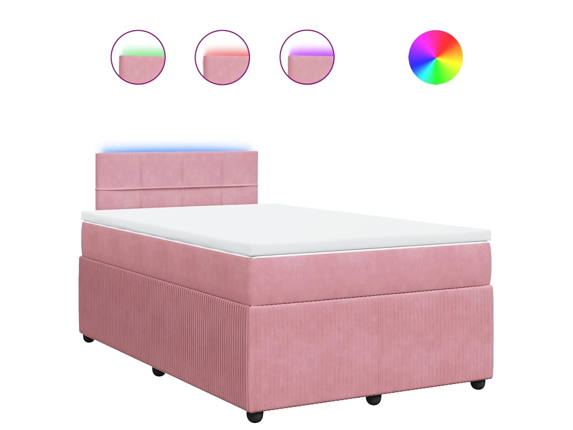 Box Spring Bed, Box Spring Beds Vidaxl Cor-de-rosa Veludo (120 X 200 Cm)