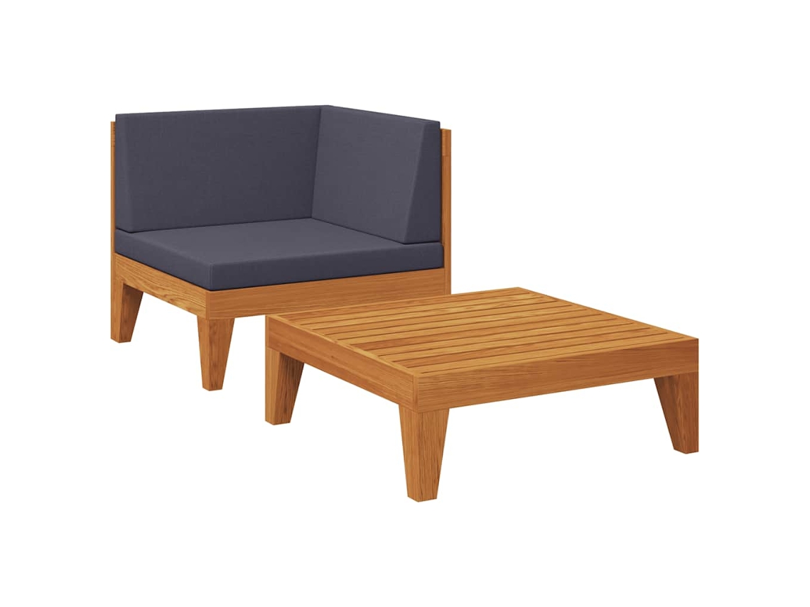 Maison Exclusive - 2 Pcs Conjunto Lounge De Jardim C/ Almofadões Acácia Maciça