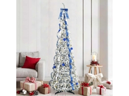 Vidaxl Árvore De Natal Artificial Branco 210 Cm Pvc