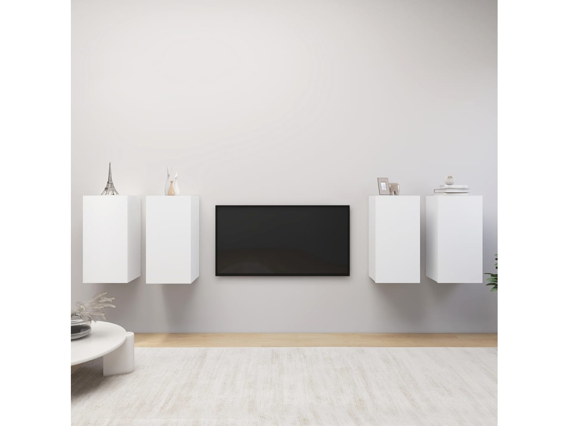 Vidaxl Móveis De Tv 4 Pcs 30,5x30x60 Cm Derivados De Madeira Branco