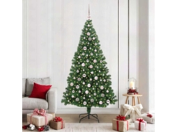 Vidaxl Árvore De Natal Artificial Verde 210 Cm Pvc, Aço E Plástico