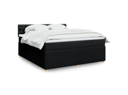 Vidaxl Cama Com Molas/colchão 180x200 Cm Tecido Preto