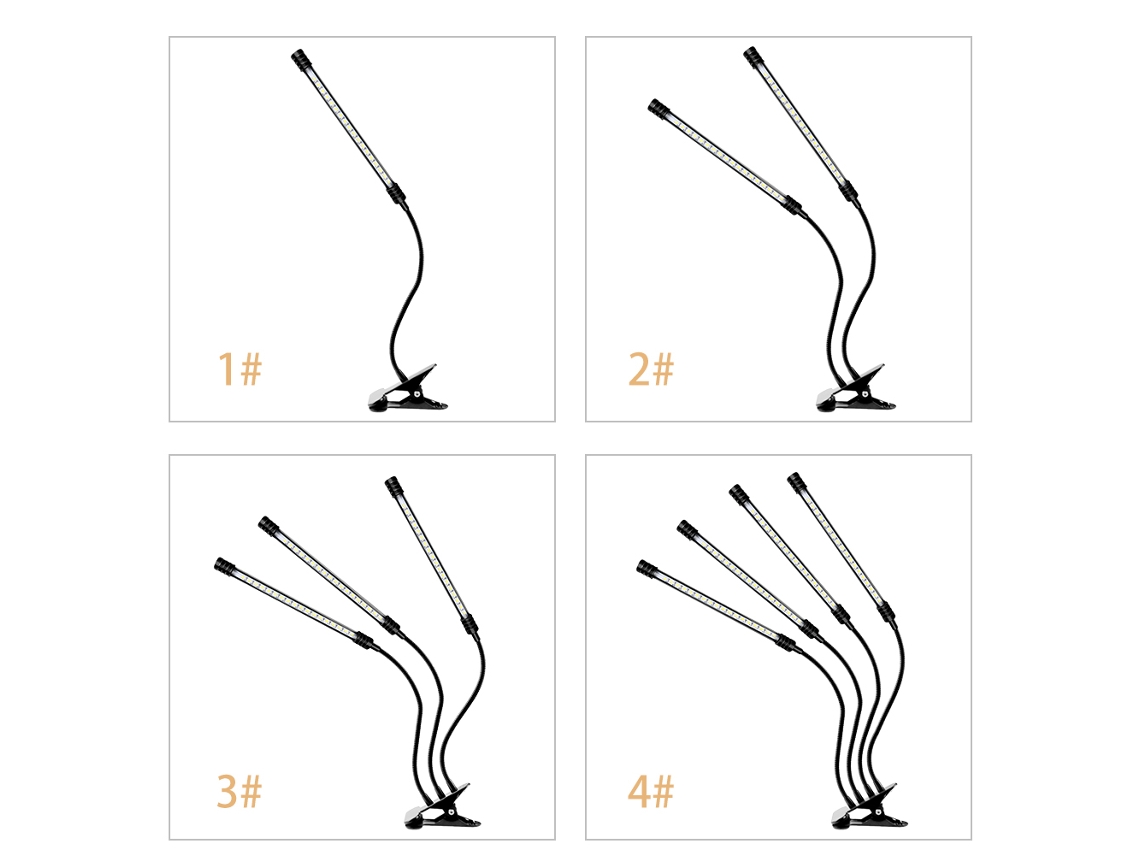 Luz de Crescimento USB com 5 Níveis de Brilho e Timer | S/MARCA
