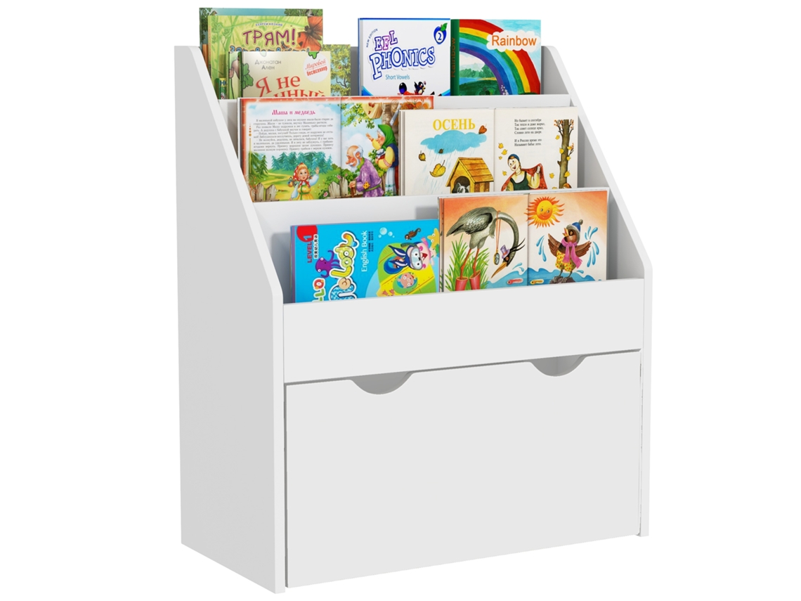 Estante de Brinquedos Mdf Cor Branco 62,5x30x70 cm Aiyaplay