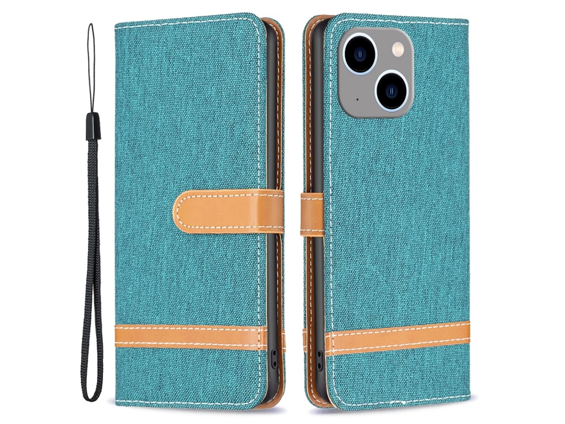 Capa Para Iphone 15 Plus Pele Sintética Anti-riscos Verde
