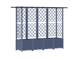 Vidaxl Cama Elevada Com Treliça E Telhado Cinzento 203 X 40 X 138 Cm
