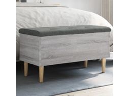 Vidaxl Banco De Arrumação 82x42x46cm Derivados Madeira Cinzento Sonoma