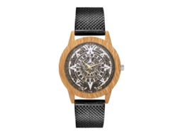 Relógio de quartzo unissex com pulseira de silicone e mostrador casual personalizado (preto)