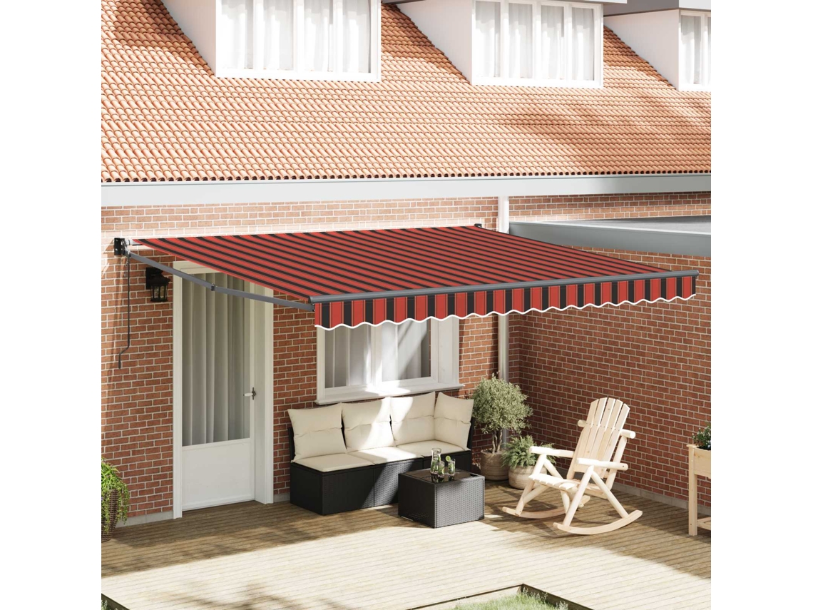 Vidaxl Toldo Retrátil Laranja E Castanho 400 × 300 Cm