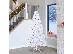 Vidaxl Árvore De Natal Artificial Com 300 Leds Branco 240 Cm Pvc E Aço